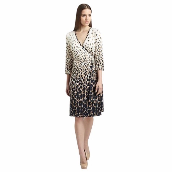 Job by Julie brown wrap around animal print dress - Picture 1 of 9